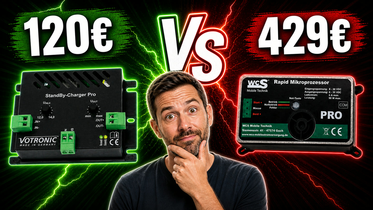 Votronic StandBy-Charger Pro für 120 Euro und WCS Rapid Mikroprozessor PRO für 429 Euro im Vergleich